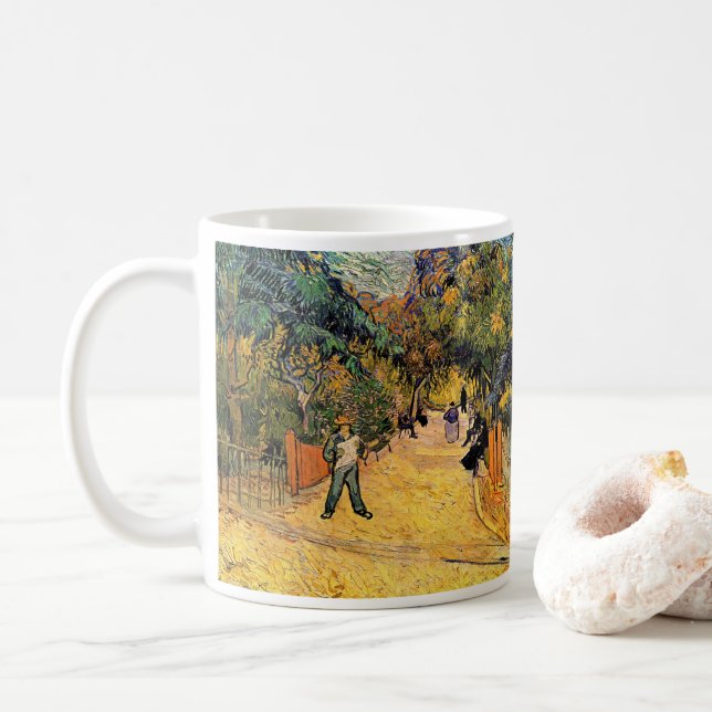 Caneca De Café Vincent van Gogh - Entrada do Parque Público, Arle (Com Donut)