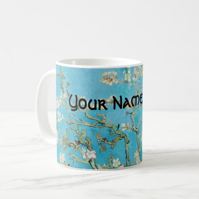 Caneca De Café Vincent van Gogh - Flor de Amendoeira (Frente Esquerda)
