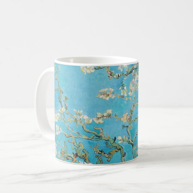 Caneca De Café Vincent van Gogh - Flor de Amendoeira (Frente Esquerda)