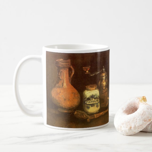 Caneca De Café Vincent van Gogh - Natureza Morta com Moinho de Ca (Com Donut)