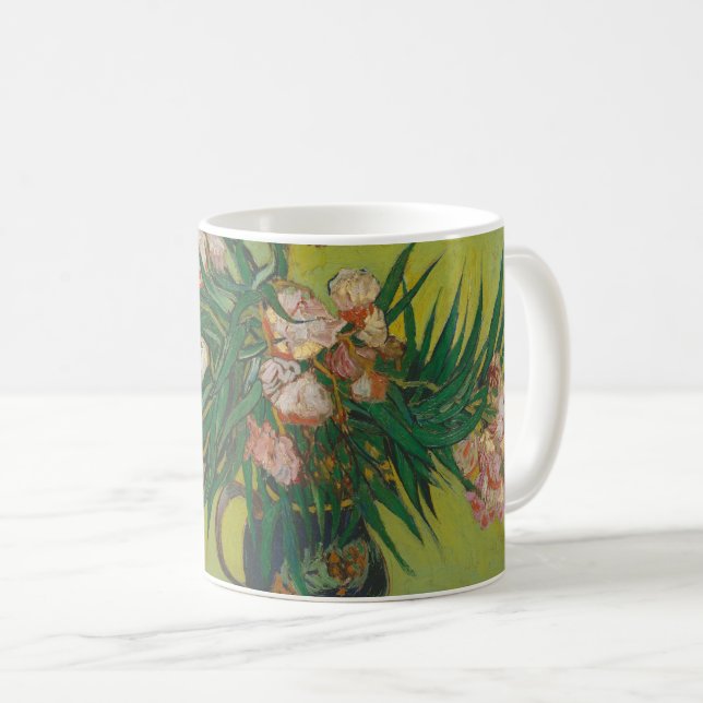 Caneca De Café Vincent Van Gogh Oleander pintura em flor (Frente Esquerda)