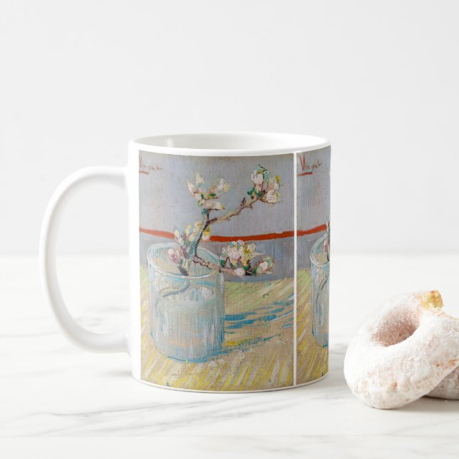 Caneca De Café Vincent van Gogh - Ramificação de Amêndoa em um Vi (Com Donut)