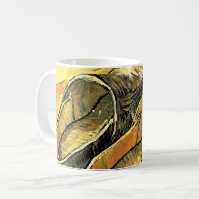 Caneca De Café Vincent van Gogh - Um Par de Tamancos de Couro (Frente Esquerda)