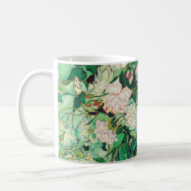 Caneca De Café Vincent Van Gogh Vase com Rosas Rosa de Belas Arte (Esquerda)