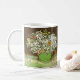 Caneca De Café Vincent van Gogh - Vaso com Zínias e Flores
