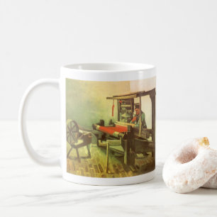 Caneca De Café Vincent van Gogh Weaver Enfrentando a Roda Esquerd