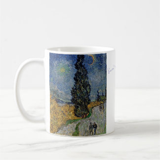 Caneca De Café Vincent Willem van Gogh 糸杉と星の見える道