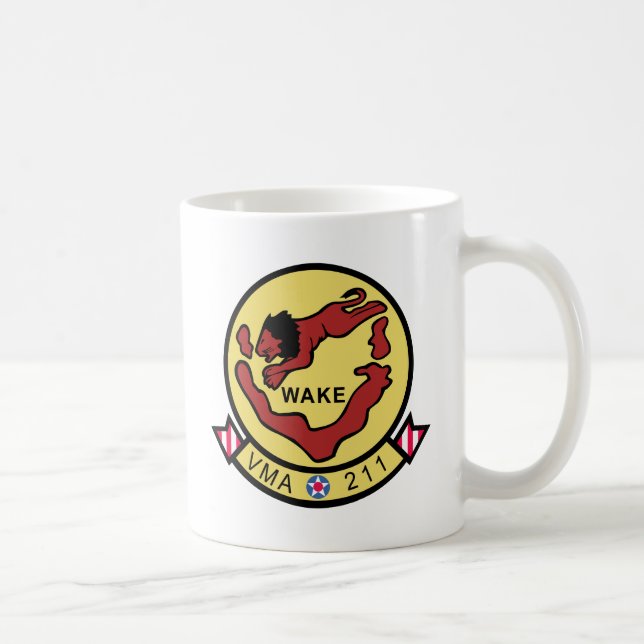 Caneca De Café Vingadores da Ilha Wake VMA-211 (Direita)