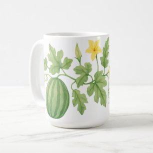Caneca De Café Vinha De Melancia Com Flores