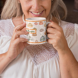 Caneca De Café Vinhas aquosas coloridas, sistema de abóbora