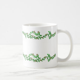 Caneca De Café Vinhas E Flores Pequenas