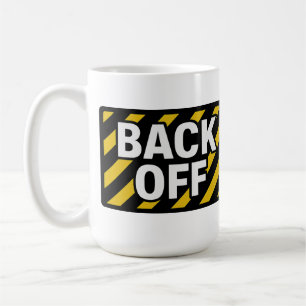 Caneca De Café Vinheta de aviso traseira - Preto e Amarelo preto