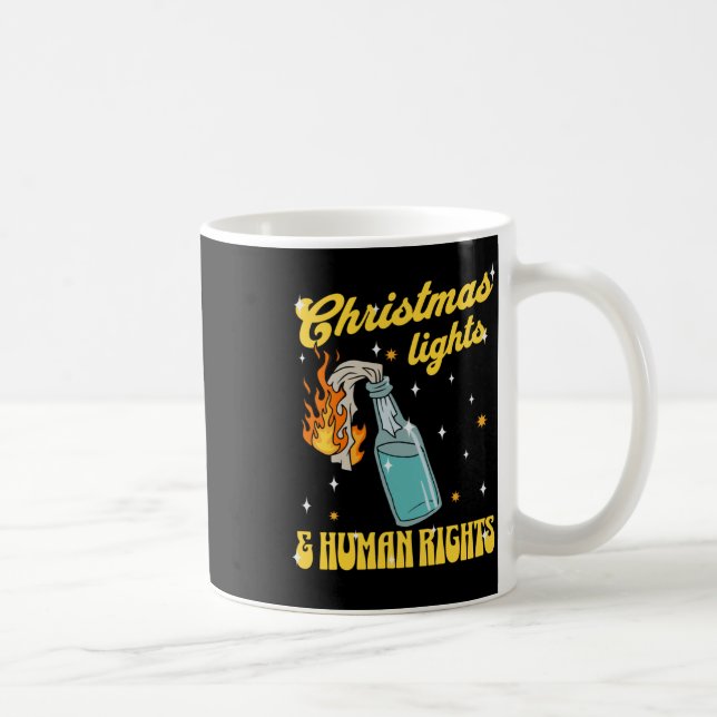 Caneca De Café Vinheta dos Direitos Humanos das Luzes de Natal (Direita)