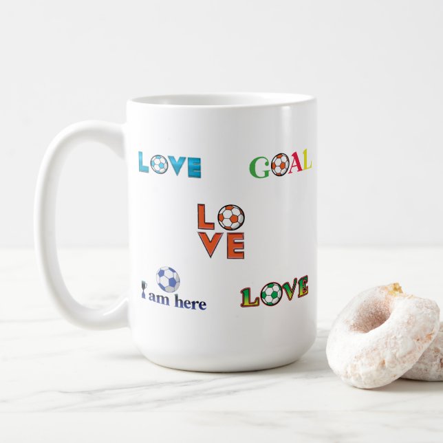 Caneca De Café Vinheta Engraçado de Futebol (Com Donut)