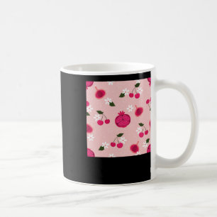 Caneca De Café Vinheta-margarida de Fruta de Pomegranato rosa