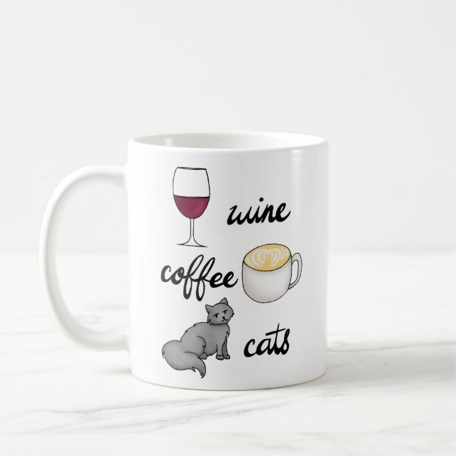 Caneca De Café Vinho Café Gatos De Gato De Gato Mug (Esquerda)