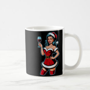 Caneca De Café Vinho de Natal Garota do Papai Noel Festa de Féria