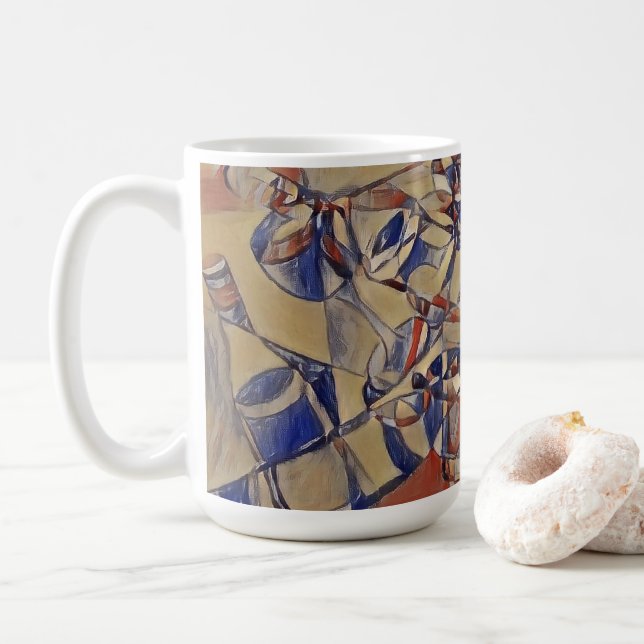 Caneca De Café Vinho e garrafas de vinho Arte de café (Com Donut)