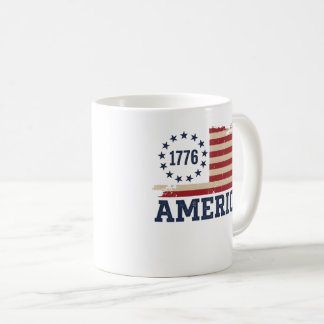 Caneca De Café Vintage 1776 America Distressed Flag
