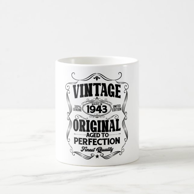 Caneca De Café Vintage 1943 envelhecida à perfeição (Centro)