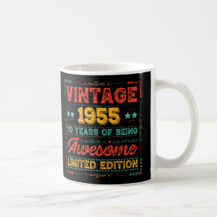 Caneca De Café Vintage 1955 Feito em 1955 - Aniversário de 70 70 