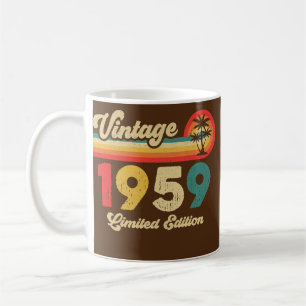 Caneca De Café Vintage 1959 Aniversário Mulheres Retro Legenda