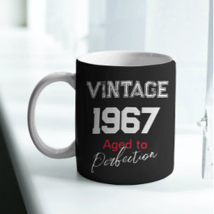 Caneca De Café Vintage 1967 envelhecida até o parto feliz anivers