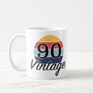 Caneca De Café Vintage 90 Birthday Sunset