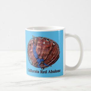 Caneca De Café Vintage Abalone Shell com um URM de Mergulho Livre