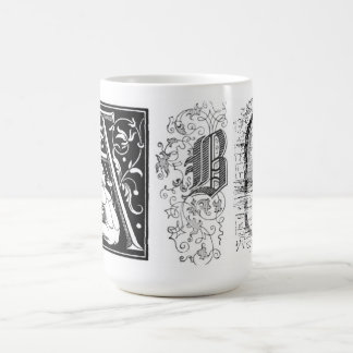 Caneca De Café Vintage ABC Drop Boné Lettering Typografia
