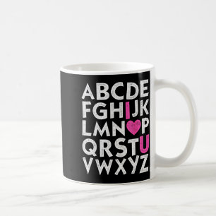 Caneca De Café Vintage Abc Eu Te Amo Alfabeto Do Coração Dia Dos 