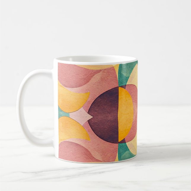 Caneca De Café Vintage Abstract Pattern (Esquerda)