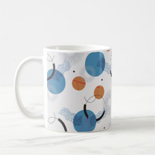 Caneca De Café vintage abstrato geométrico e molas de pincel