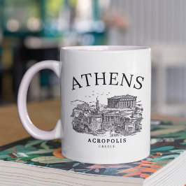 Caneca De Café Vintage Acropolis of Athens Illustration