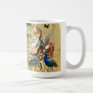 Caneca De Café Vintage Alice na colagem da Terra Maravilha