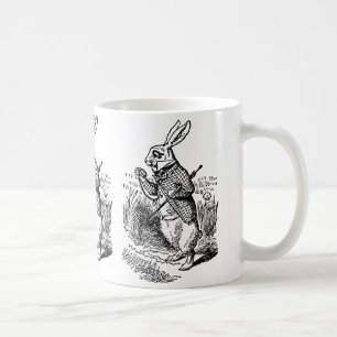 Caneca De Café Vintage Alice no País das Maravilhas, relógio de