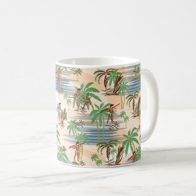 Caneca De Café Vintage Aloha Hawaii Beach Summer (Frente Esquerda)