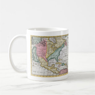 Caneca De Café Vintage - América do Norte - Mapa Kaart van Noord-