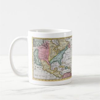 Caneca De Café Vintage - América do Norte - Mapa Kaart van Noord-