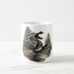 Caneca De Café Vintage anos 90 Patos Mallard Rustic Cabincore