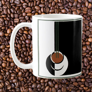 Caneca De Café Vintage Art Deco, Copo de Café com Vapor
