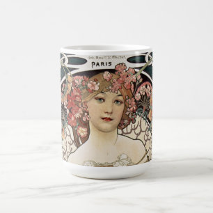 Caneca De Café Vintage Art Nouveau Alphonse Mucha Art Painting