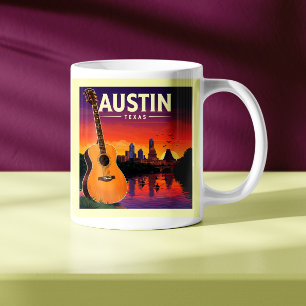 Caneca De Café Vintage Austin Texas