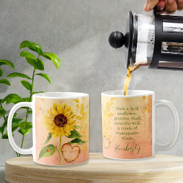 Caneca De Café Vintage Autumn Sunflower Com Citação Para Ela