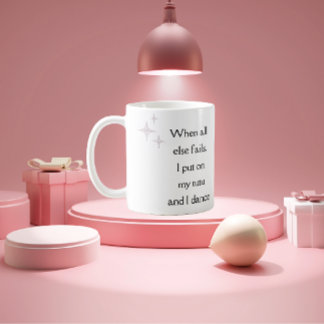 Caneca De Café Vintage Ballerina com citação de Cute Tutu