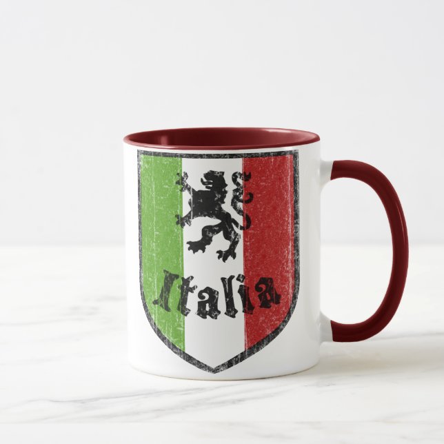 Caneca de Café Vintage Bandeira Italiana (Direita)