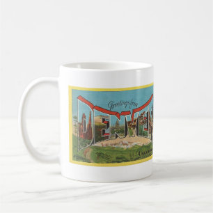 Caneca De Café vintage Big Letter DENVER, cartão postal COLORADO