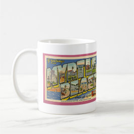 Caneca De Café Vintage Big Letter Myrtle Beach, SC