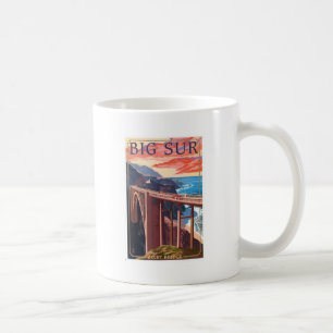 Caneca De Café Vintage Big Sur Bixby Bridge USA Turismo nos EUA