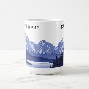 Caneca De Café Vintage Blue Mountain Lake Sunset
